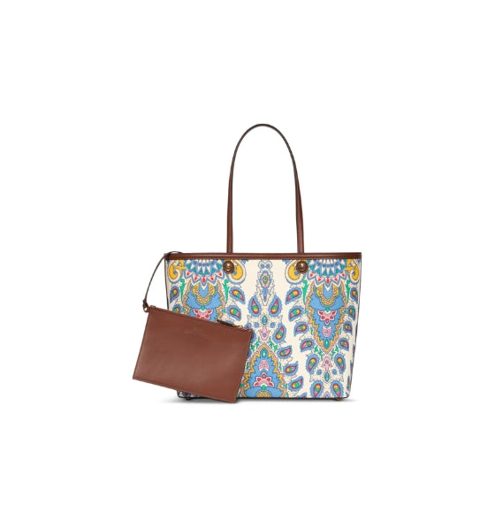 Multicolor Paisley Print Medium Essential Shopper Bag