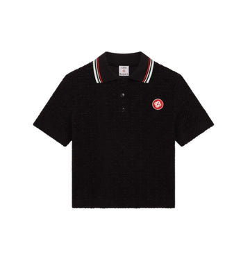 Black Monogram Jacquard Towelling Polo Shirt
