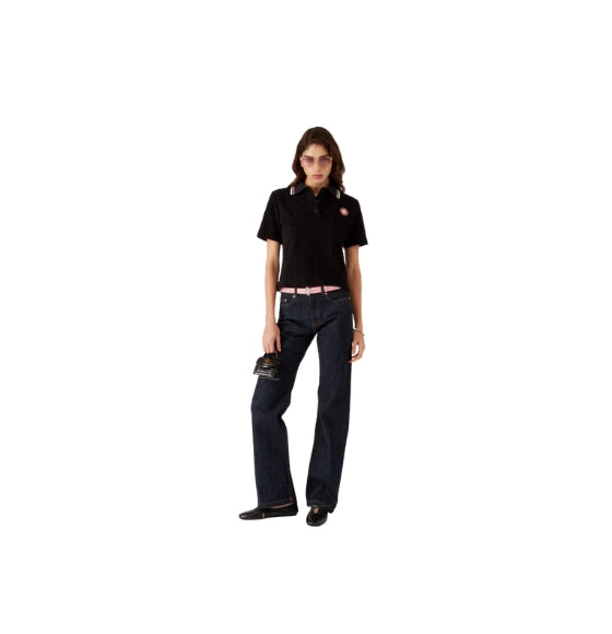Black Monogram Jacquard Towelling Polo Shirt