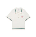 White Cotton Bouclé Polo Shirt