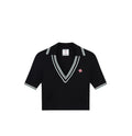Casablanca Black V-Neck Polo Shirt