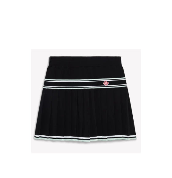 Casablanca Black Pleated Mini Skirt
