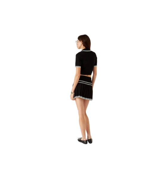 Casablanca Black Pleated Mini Skirt