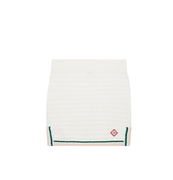 Casablanca White Cotton Bouclé Mini Skirt