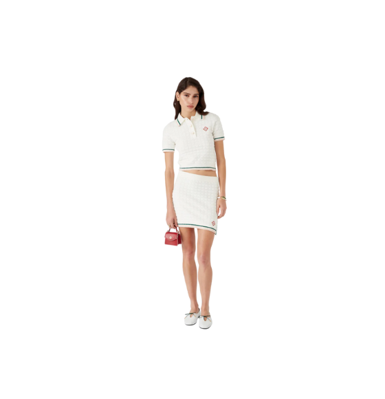 Casablanca White Cotton Bouclé Mini Skirt