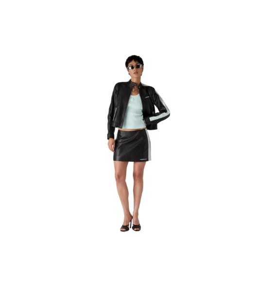 Casablanca Black Leather Mini Skirt