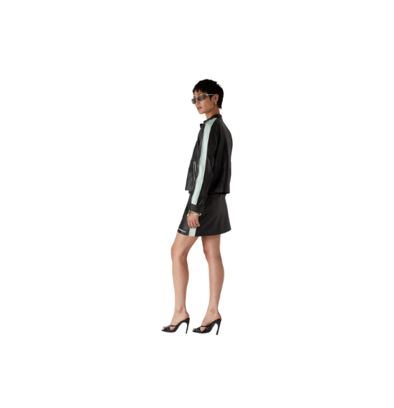 Casablanca Black Leather Mini Skirt