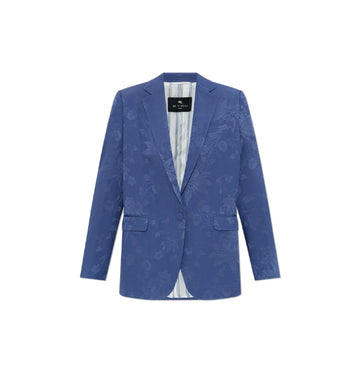 Blue Floral Jacquard Jacket