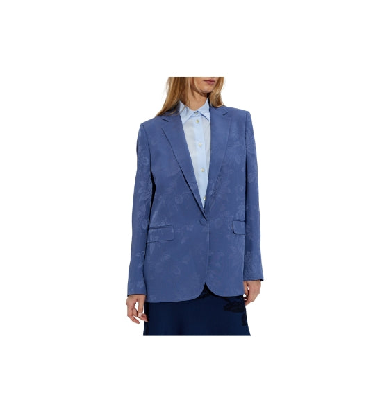 Blue Floral Jacquard Jacket