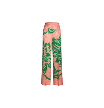 Pink Jacquard Printed Palazzo Trousers