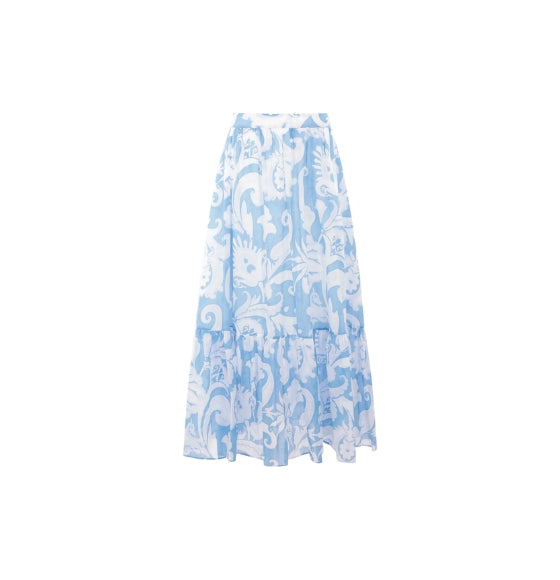 Blue Paisley Pint Maxi Skirt