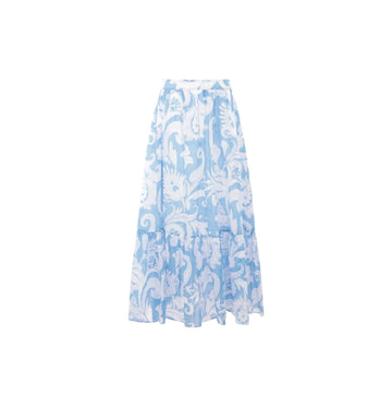 Blue Paisley Pint Maxi Skirt