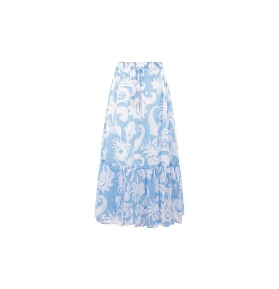 Blue Paisley Pint Maxi Skirt