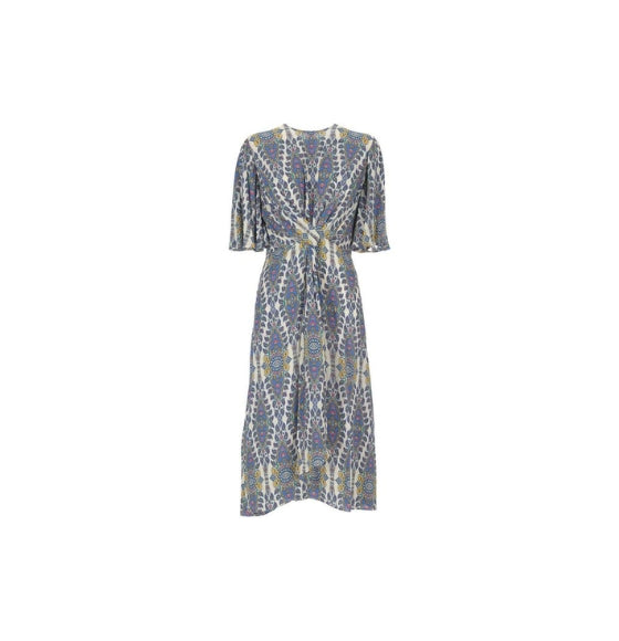 Multicoloured Floral Printed Flared Dress