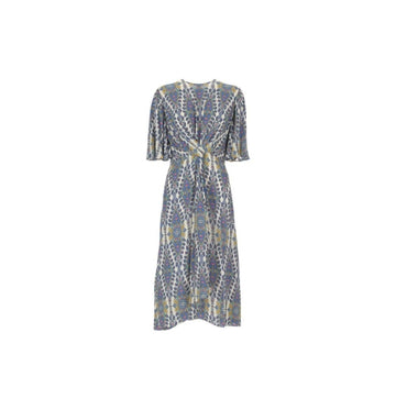 Multicoloured Floral Printed Flared Dress