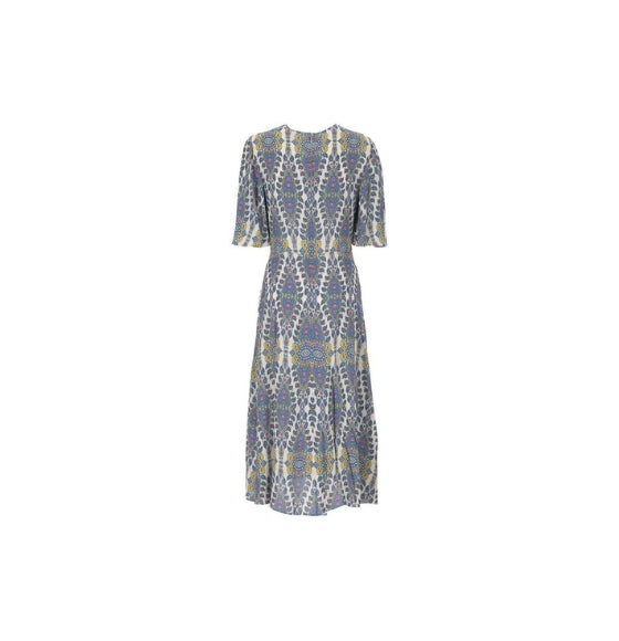 Multicoloured Floral Printed Flared Dress