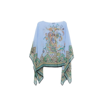 Multicoloured Paisley Print Cape