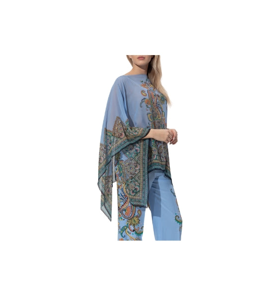 Multicoloured Paisley Print Cape