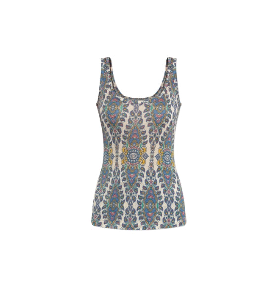 Multicoloured Graphic Printed Tank Top