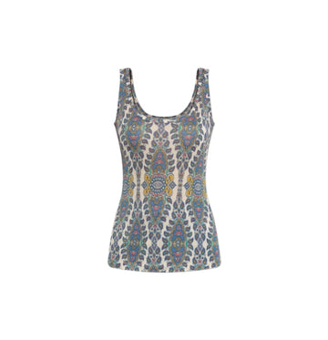 Multicoloured Graphic Printed Tank Top